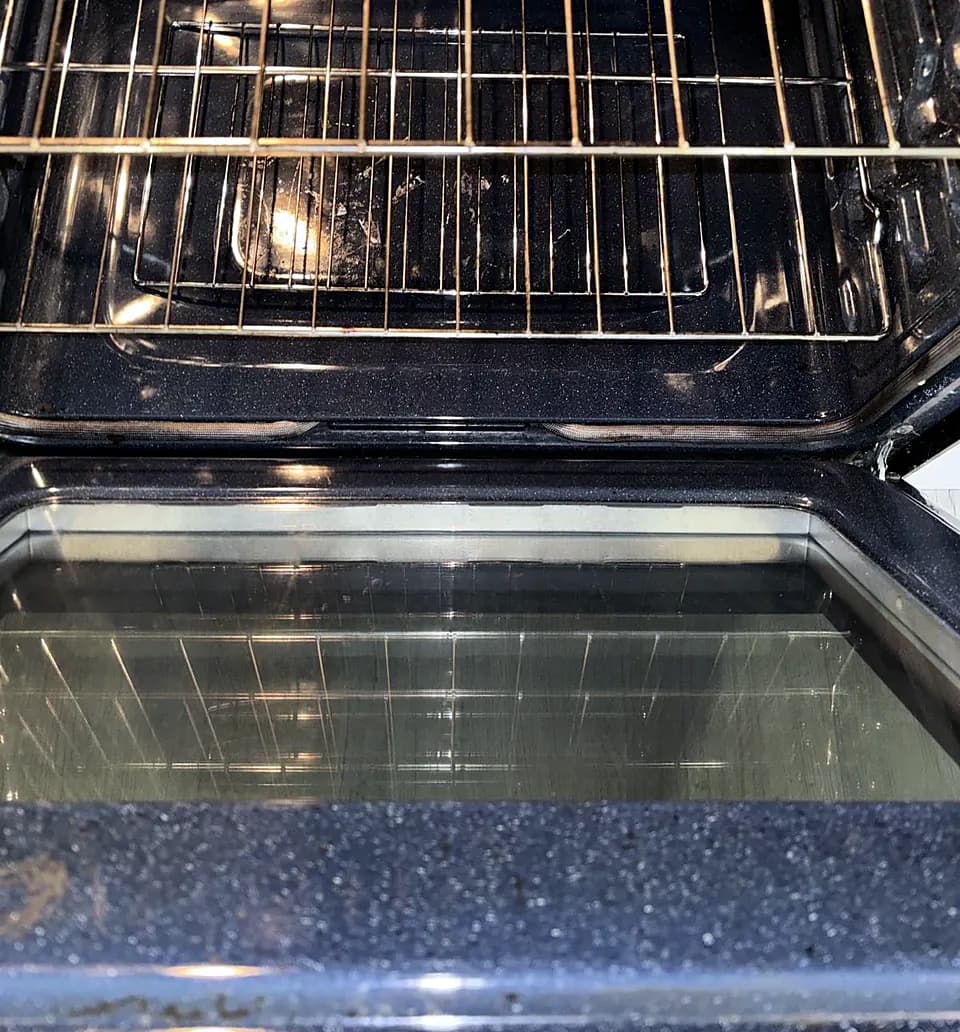 Interior of an oven after a deep cleaning service