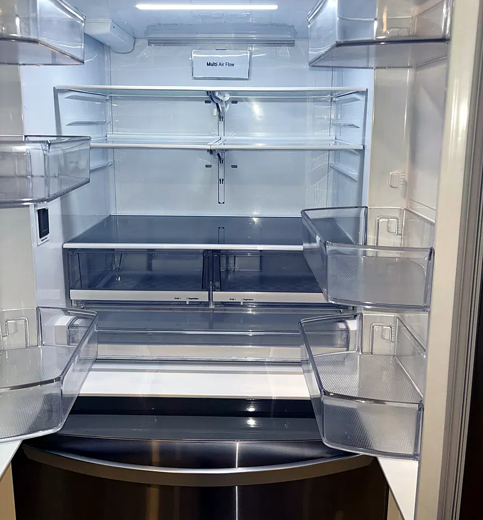 Refrigerator interior after cleaning